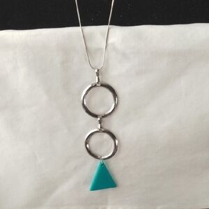 Turquoise Color Triangle Pendant Necklace